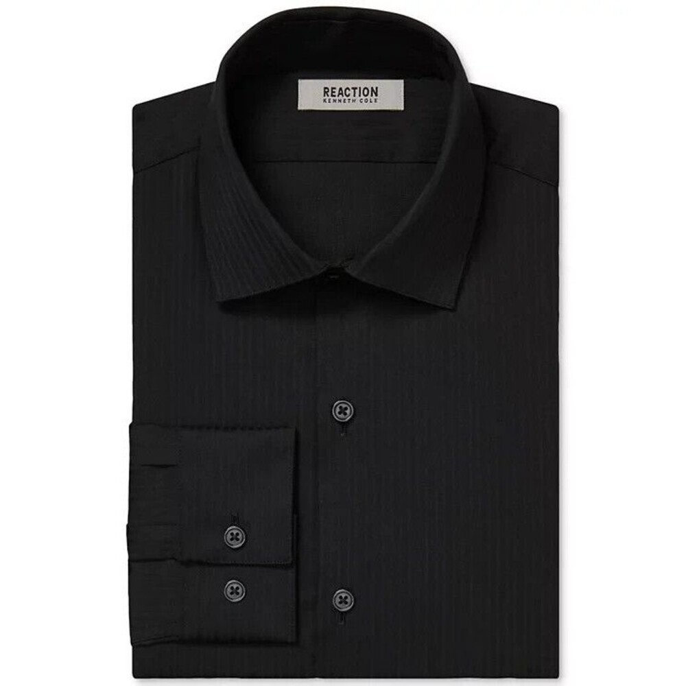 Kenneth Cole Reaction Techni-Cole Stretch Slim Fit Tonal Stripe Dress Shirt XL
